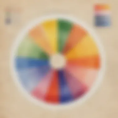 A color wheel illustrating the basics of color theory for painting