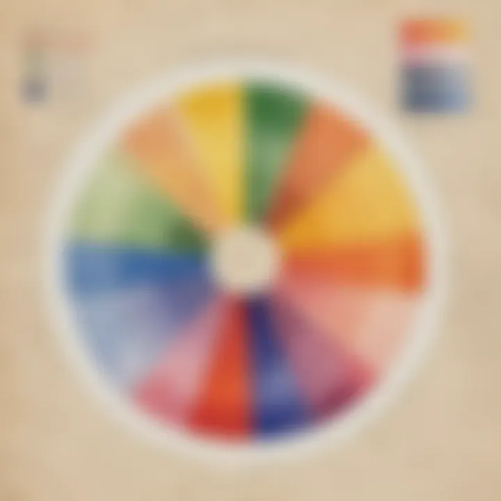 A color wheel illustrating the basics of color theory for painting