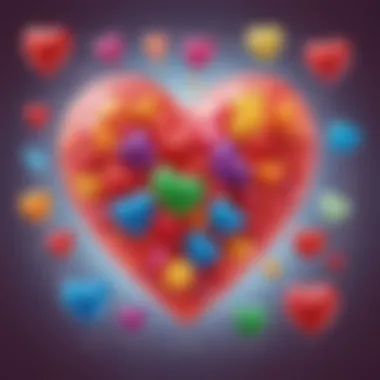 Understanding the Chemistry of Gummy Hearts An illustration depicting the molecular structure of the ingredients used in gummy hearts.