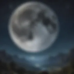 A stunning view of the moon illuminated against a starry night sky