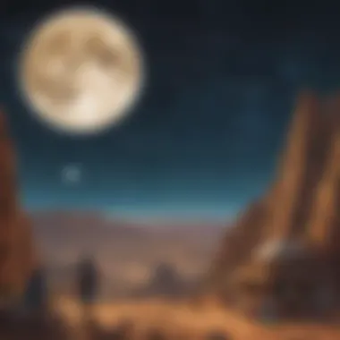 Cultural Connections An artistic representation of ancient cultures observing the moon and stars