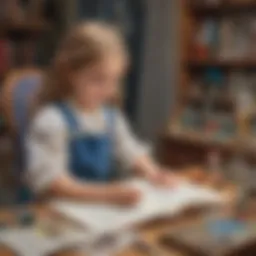 A child engaged in STEM activities inspired by a fairy tale.