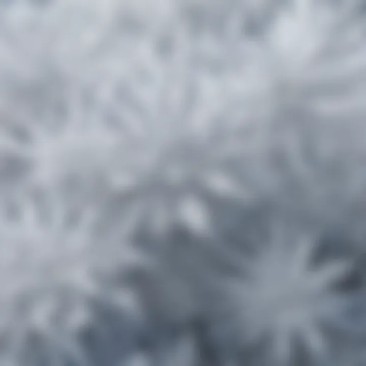 Close-up view of artificial snow crystals showcasing their unique structure.