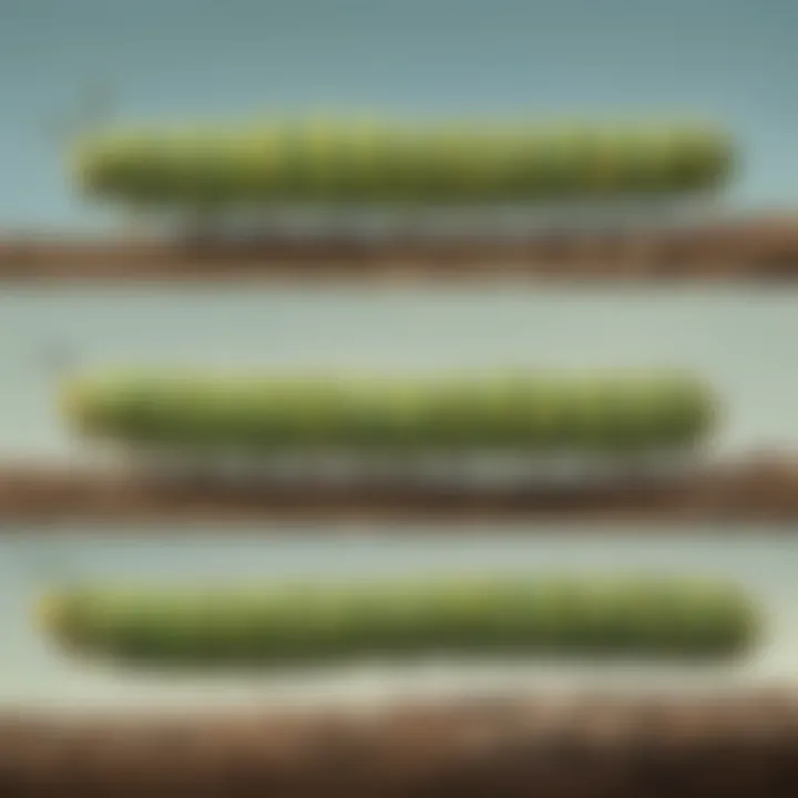 The life cycle stages of a caterpillar.