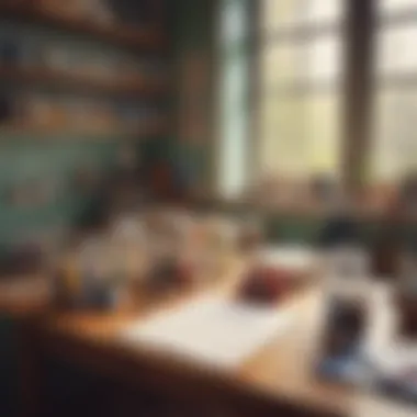 An organized workspace with scientific glass jars, tools, and materials, ready for educational experiments.