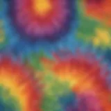 Colorful array of tie-dye fabrics showcasing various styles and patterns.