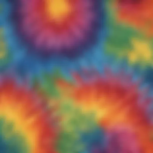 Colorful array of tie-dye fabrics showcasing various styles and patterns.