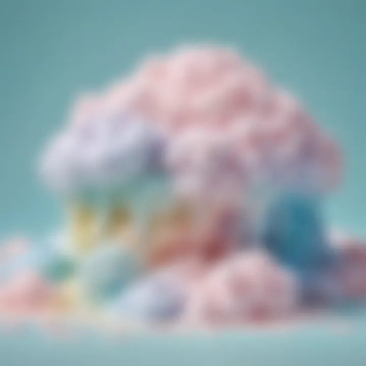 Fluffy cloud slime in pastel colors