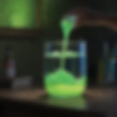 Glow-in-the-dark slime in a dark room