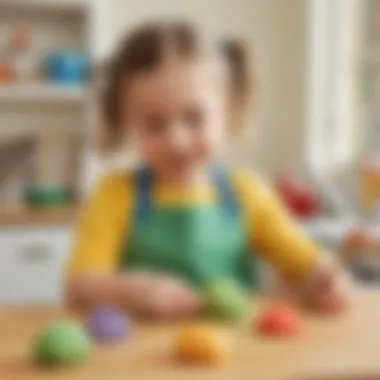 Child experimenting with play dough