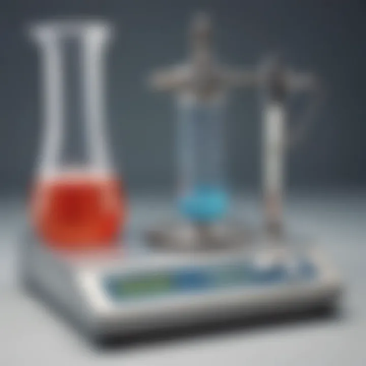 A precision scale displaying measurements, crucial for accurate chemical experiments.