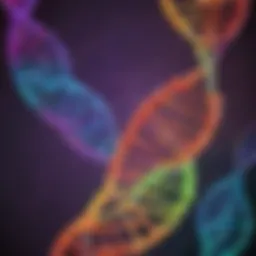A colorful illustration of DNA strands highlighting the CRISPR mechanism.