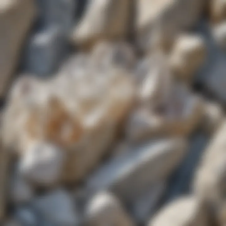 A close-up view of quartz crystals embedded in granite rock