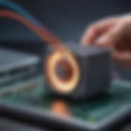 A sophisticated magnetic field sensor in action, showcasing its precision and design.