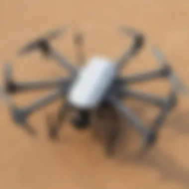 Advanced Drone Motion Sensors Aerial view of a drone equipped with advanced motion sensors