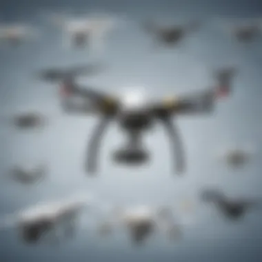 Illustration of various applications of drones in different sectors