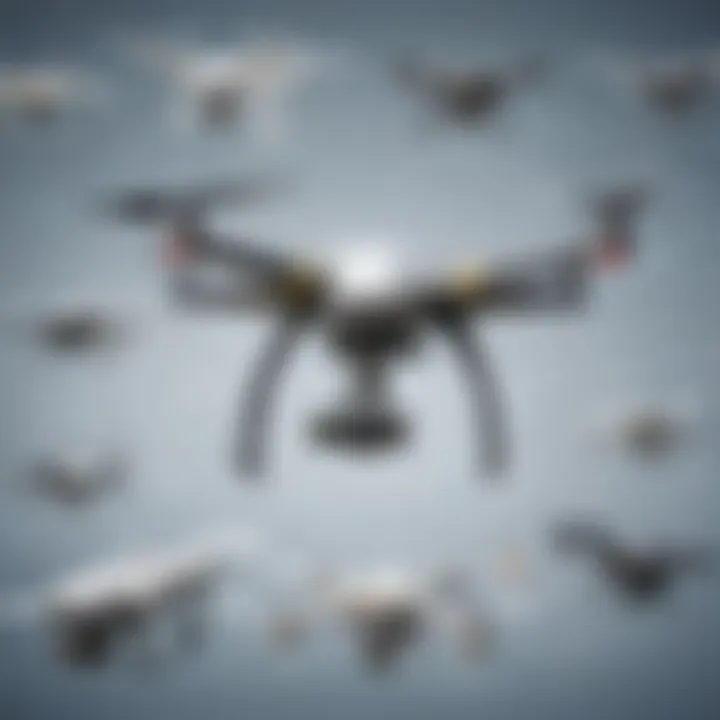 Illustration of various applications of drones in different sectors
