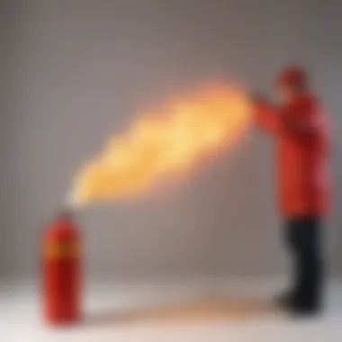 Foam fire extinguisher demonstrating application