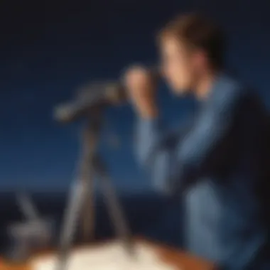 An amateur astronomer using a telescope