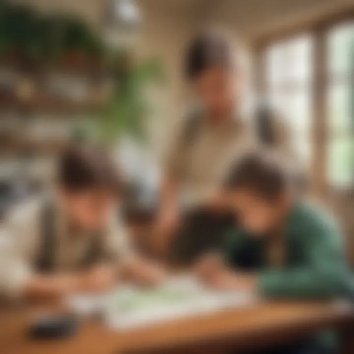 Young explorers conducting an experiment to measure humidity