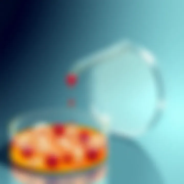 Illustration of a petri dish setup for bacterial culturing