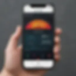 A smartphone displaying a light meter app interface