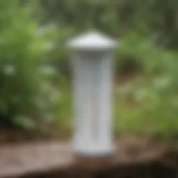 A high-resolution view of a rain gauge in a natural setting