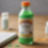 Close-up of glue bottle highlighting its key ingredients and properties