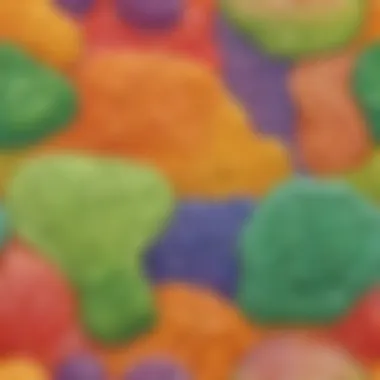 Different types of slime showcasing varied textures and consistencies