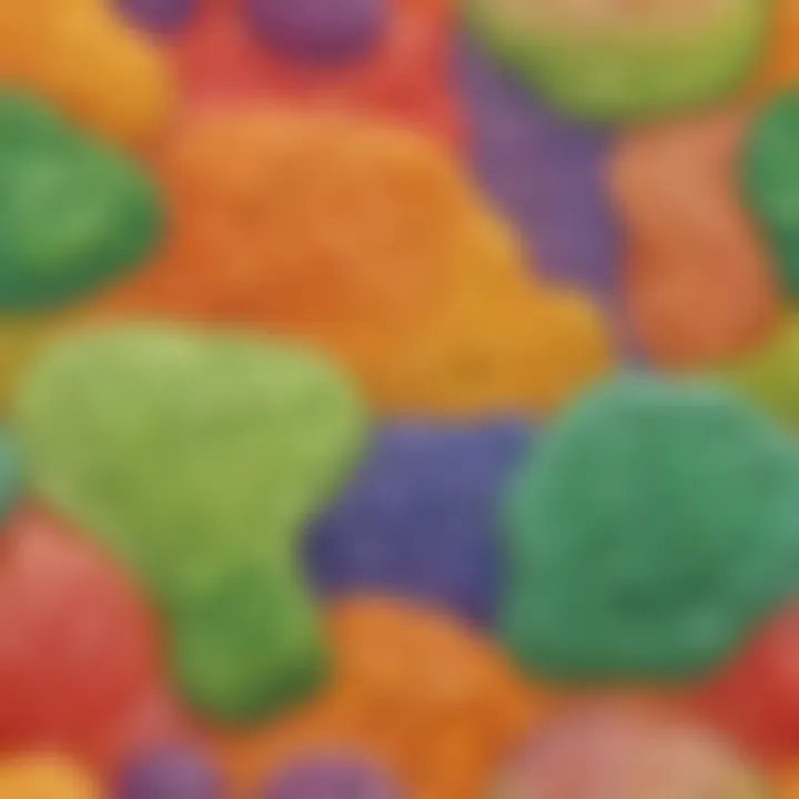 Different types of slime showcasing varied textures and consistencies