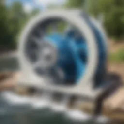 Small water turbine generator in action