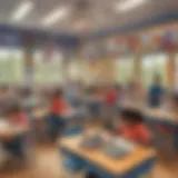 A vibrant classroom displaying the integration of arts and sciences.