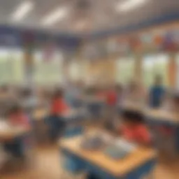 A vibrant classroom displaying the integration of arts and sciences.