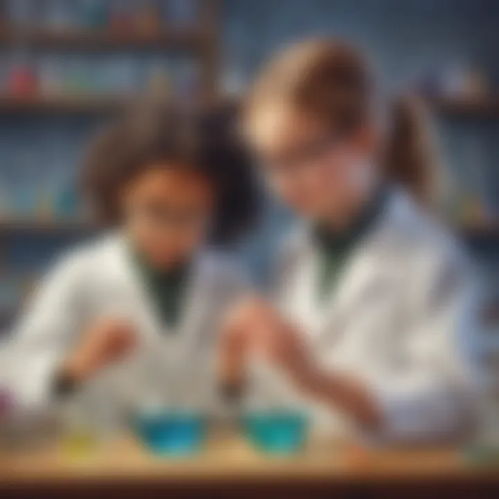 Children experimenting with science in a laboratory setting