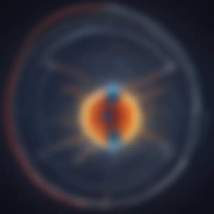 Illustration demonstrating electromagnetic principles with magnetic field lines around a current-carrying wire.