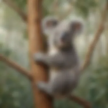 Eucalyptus forest habitat of koalas