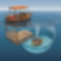 Illustration demonstrating Archimedes' principle with a submerged object