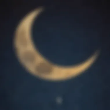 Waxing Crescent Moon shining brightly