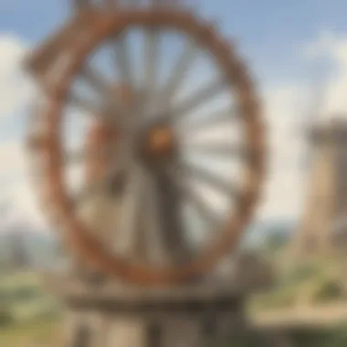 Technical Mechanisms of Windmills Internal mechanics of a windmill showcasing its technical components