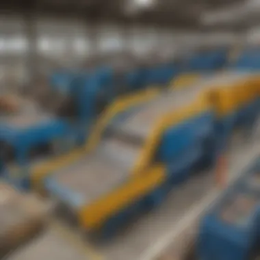 An advanced sorting machine in action at a recycling facility.