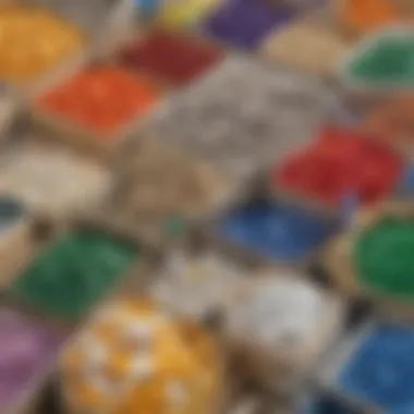 A close-up of recycling materials being sorted by color and type.