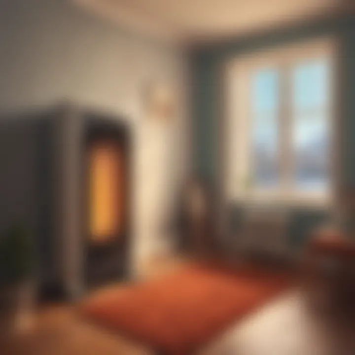 Illustration showing a room with uneven temperature due to a faulty heater