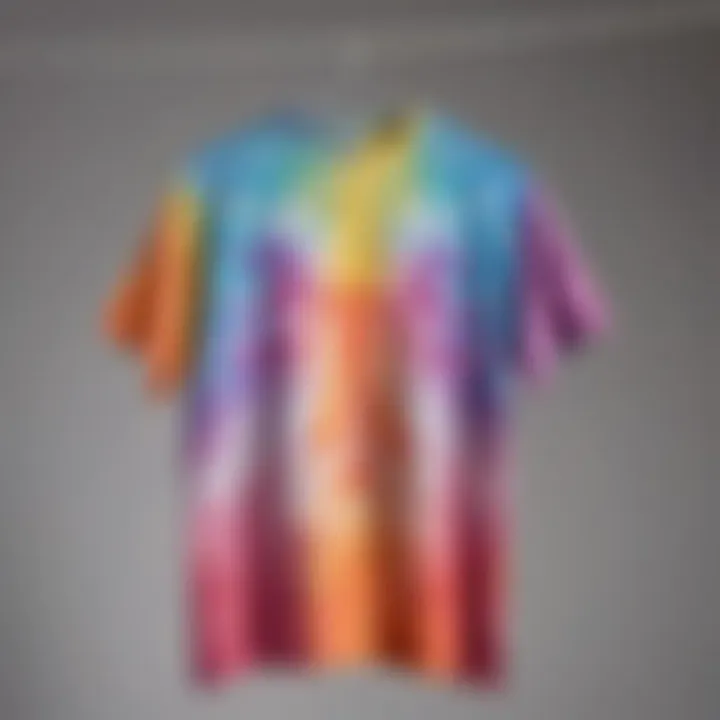 Unique tie-dye shirt hanging to dry