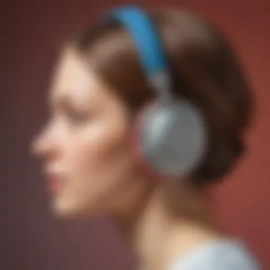 Graphic showcasing modern technology aiding auditory perception.
