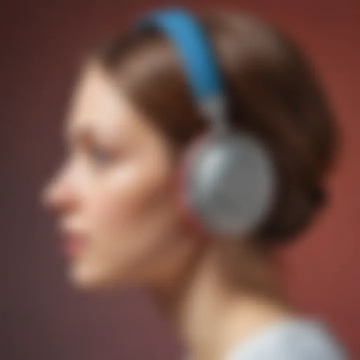 Graphic showcasing modern technology aiding auditory perception.