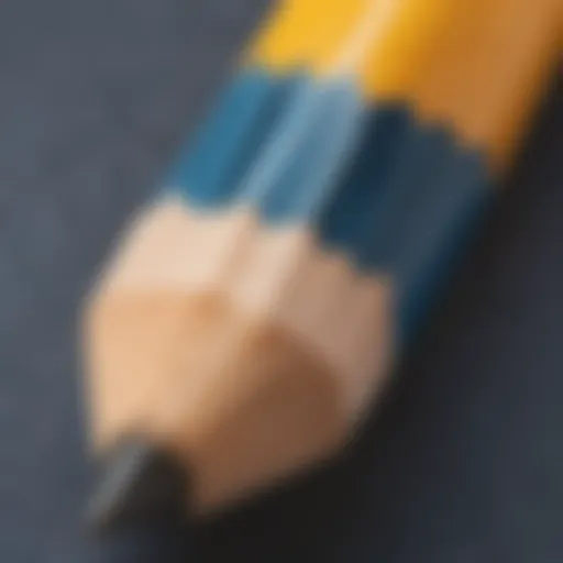 Unsharpened pencil in detailed design