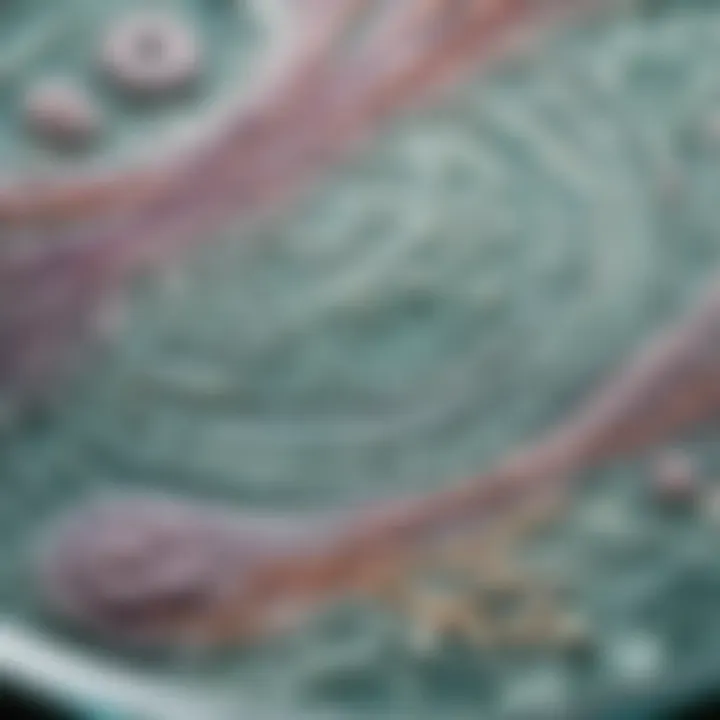 Close-up of microscope slide with intricate details