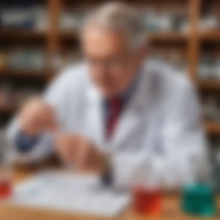 Scientist analyzing the composition of a chemical compound