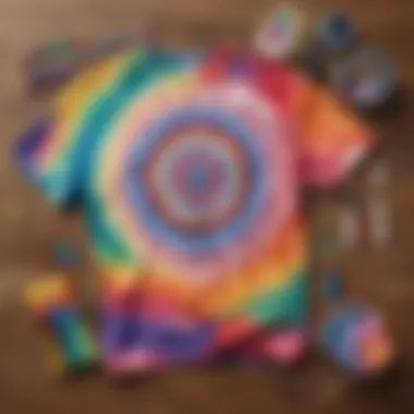 Various tie-dye dye colors and tools