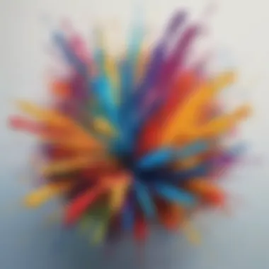 Explosion of Colors in Splashing Art Vibrant color palette in splashing painting